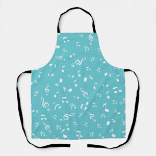 Music notes pattern apron