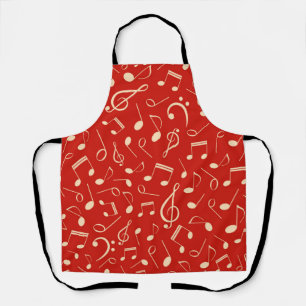 Music notes pattern apron