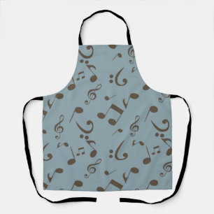 Music notes pattern apron