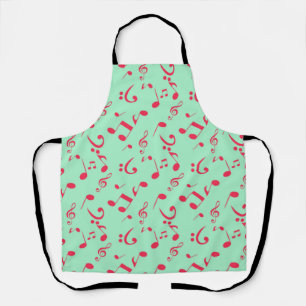 Music notes pattern apron