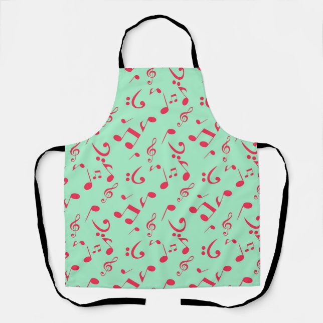 Music notes pattern apron (Front)