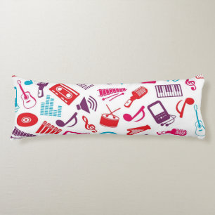 Music notes pattern body cushion