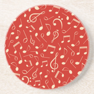 Music notes pattern coaster
