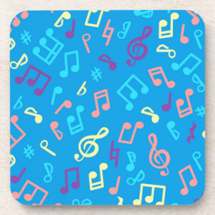 Music notes pattern coaster