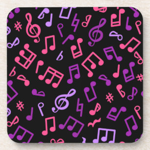 Music notes pattern coaster