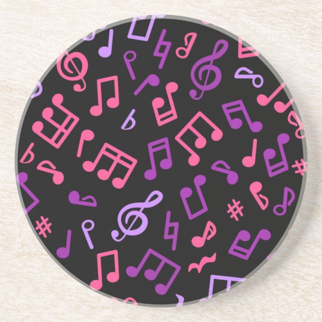 Music notes pattern coaster (Front)
