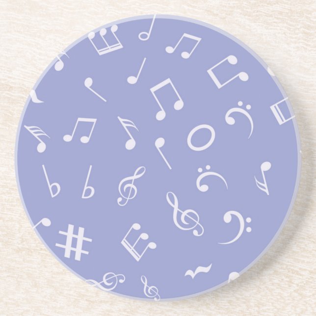 Music notes pattern coaster (Front)