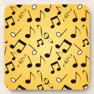 Music notes pattern coaster