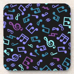 Music notes pattern coaster