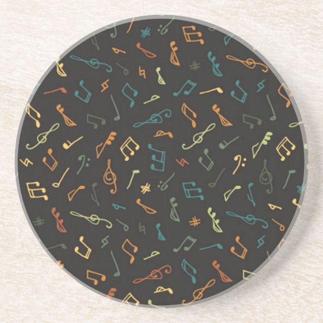 Music notes pattern coaster (Front)