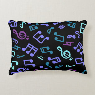 Music notes pattern decorative cushion