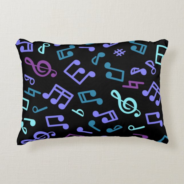 Music notes pattern decorative cushion (Front)