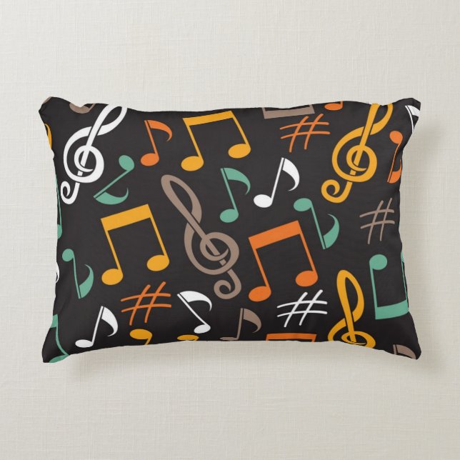 Music notes pattern decorative cushion (Front)