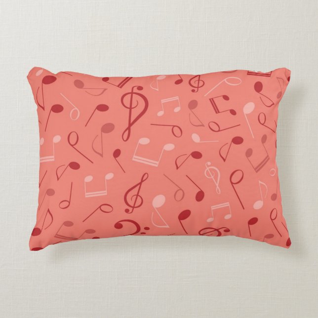 Music notes pattern decorative cushion (Front)