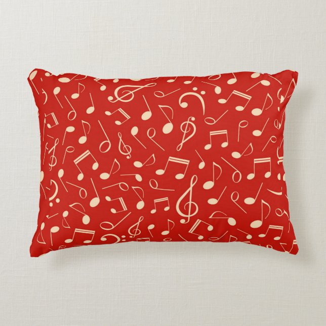 Music notes pattern decorative cushion (Front)