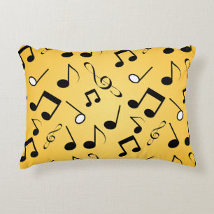 Music notes pattern decorative cushion