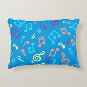 Music notes pattern decorative cushion