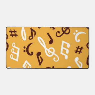 Music notes pattern desk mat