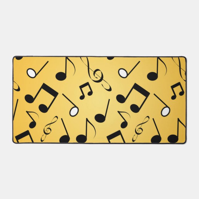 Music notes pattern desk mat (Front)