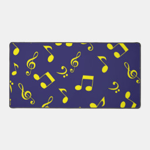 Music notes pattern desk mat
