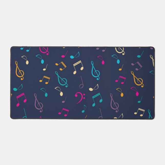 Music notes pattern desk mat (Front)
