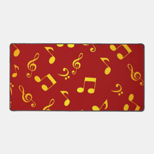 Music notes pattern desk mat
