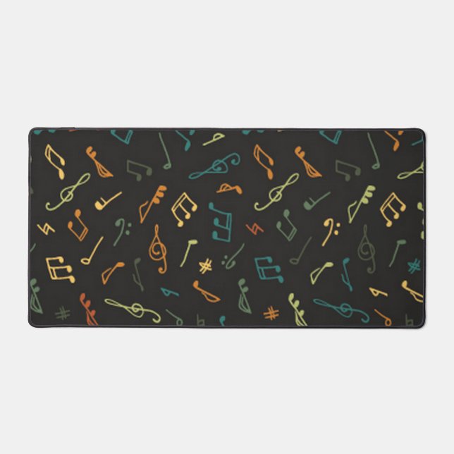 Music notes pattern desk mat (Front)