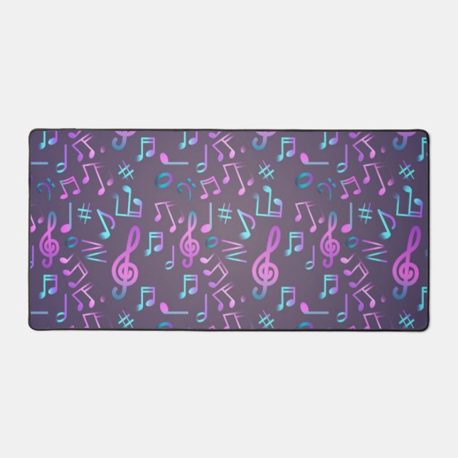Music notes pattern desk mat (Front)