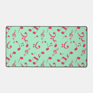 Music notes pattern desk mat
