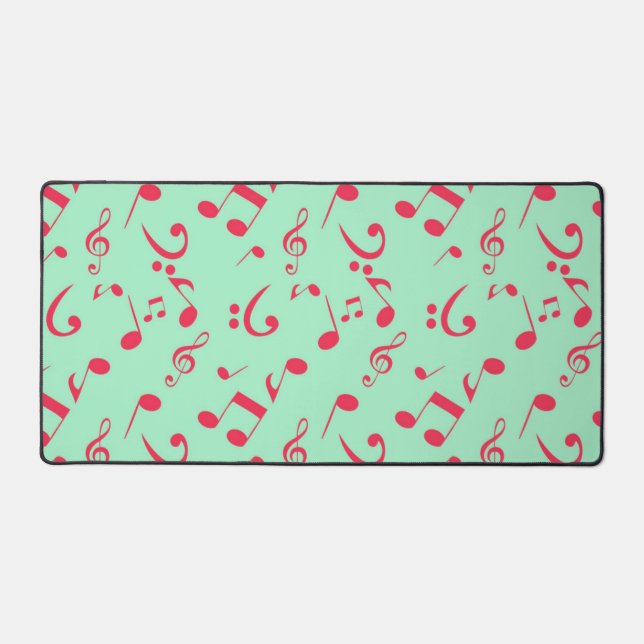 Music notes pattern desk mat (Front)