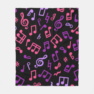 Music notes pattern fleece blanket