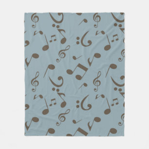 Music notes pattern fleece blanket
