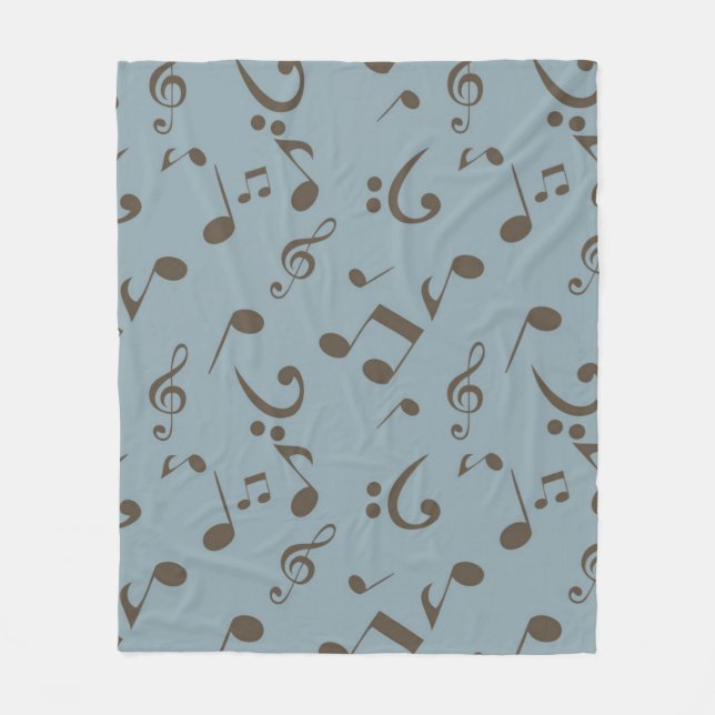 Music notes pattern fleece blanket (Front)