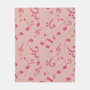 Music notes pattern fleece blanket