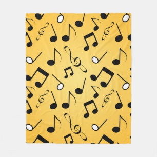 Music notes pattern fleece blanket
