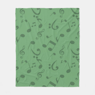 Music notes pattern fleece blanket