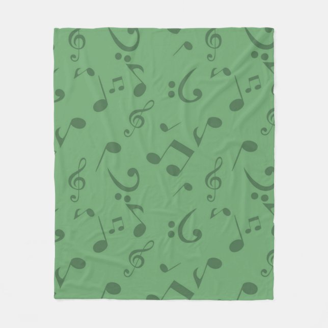 Music notes pattern fleece blanket (Front)