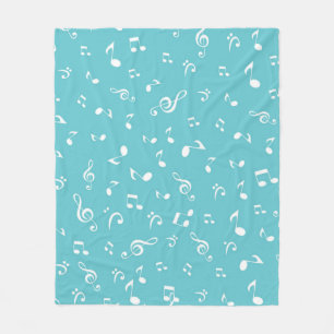 Music notes pattern fleece blanket