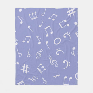Music notes pattern fleece blanket