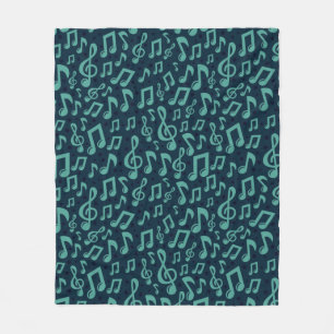 Music notes pattern fleece blanket