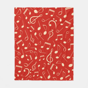 Music notes pattern fleece blanket