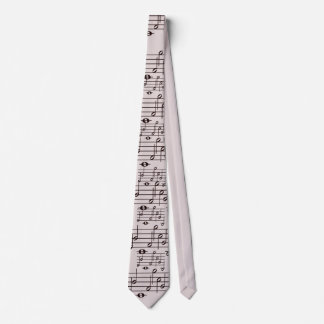 Music Notes Pattern In Beige Tie