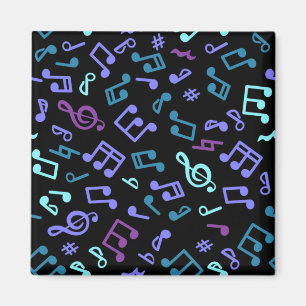 Music notes pattern magnet
