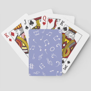 Music notes pattern playing cards