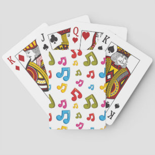 Music notes pattern playing cards