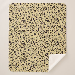 Music notes pattern sherpa blanket