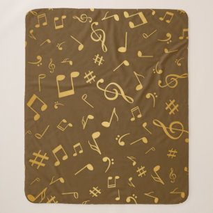 Music notes pattern sherpa blanket