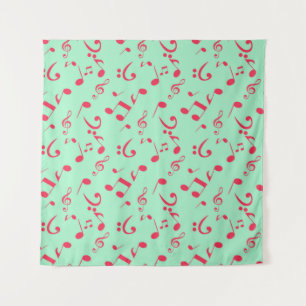 Music notes pattern tapestry