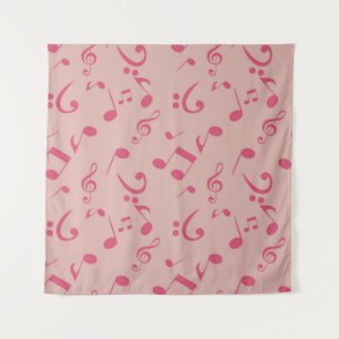 Music notes pattern tapestry