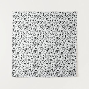 Music notes pattern tapestry